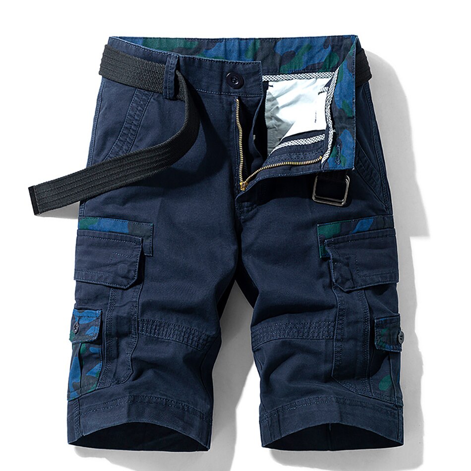 Men's Street Shorts Summer Camouflage Short Casual Cargo Multi-Pocket Cortos Homme Cotton Military Beach Work Brand Pants