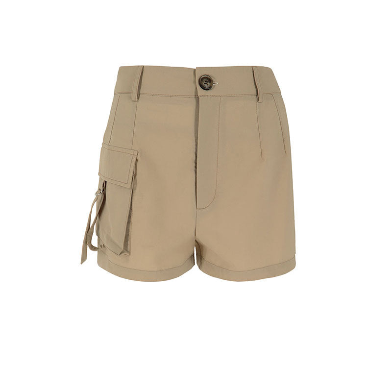 Women's Work Pants Button Pocket Shorts
