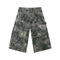 Retro Fog Dye Camouflage Three-Quarter Pants Men's Loose Straight Casual Work Shorts