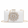 New Versatile Diamond Embedding Dinner Bag Sweet Ladies One Shoulder Crossbody Chain Box Bag