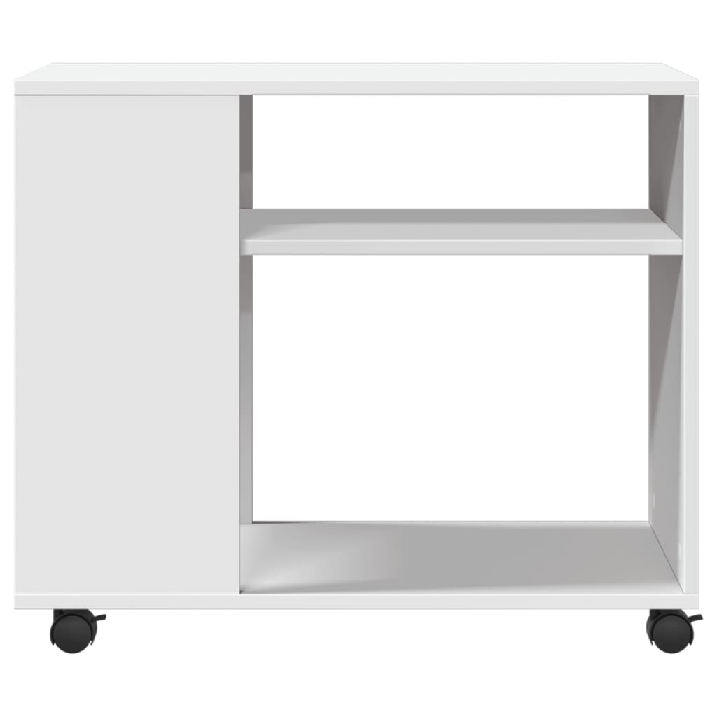Side Table with Wheels 70x Wood Material   Side Table