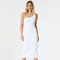 New Cocktail Party Dinner Party Ladies Dress Solid Color Slanted Shoulder Yellow Single Shoulder Sleeveless Back Slit Bandage Skirt