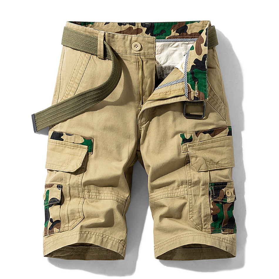 Men's Street Shorts Summer Camouflage Short Casual Cargo Multi-Pocket Cortos Homme Cotton Military Beach Work Brand Pants