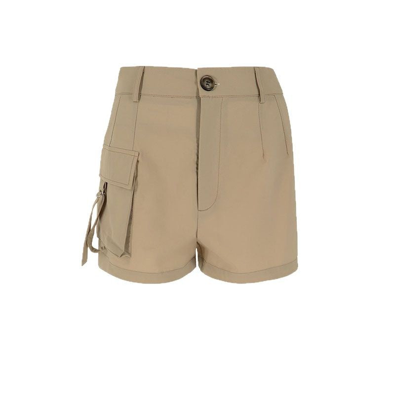 Women's Work Pants Button Pocket Shorts