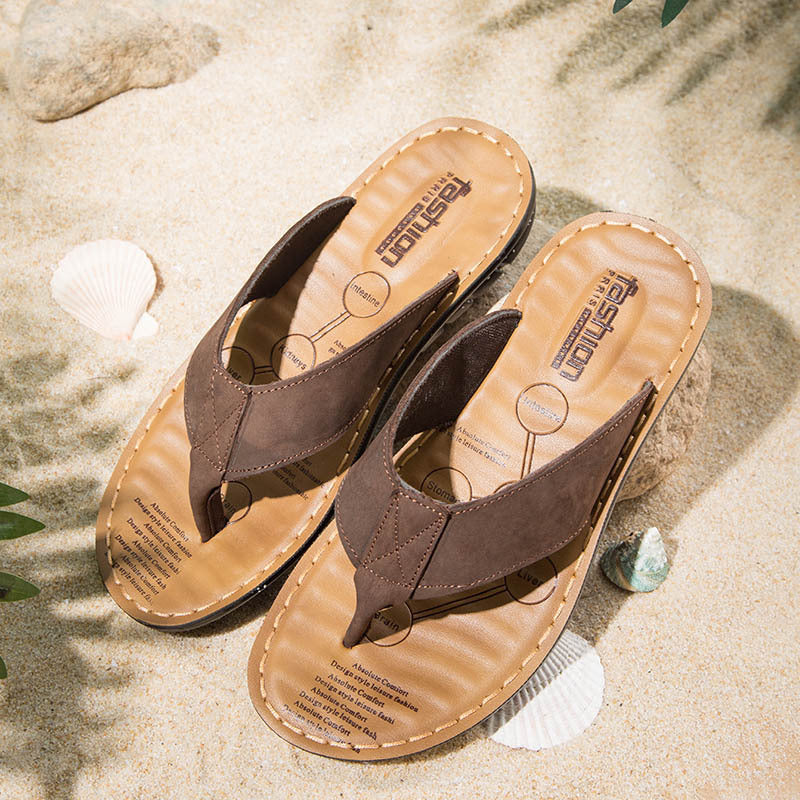 Non-slip Sandals Trend Korean Leather Massage Sandals