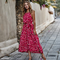 Summer New Sleeveless Polka Dot Holiday Style Long Temperament Dress