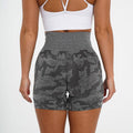 Camo Jacquard Fitness Shorts Camo Yoga Shorts Seamless Camo Shorts