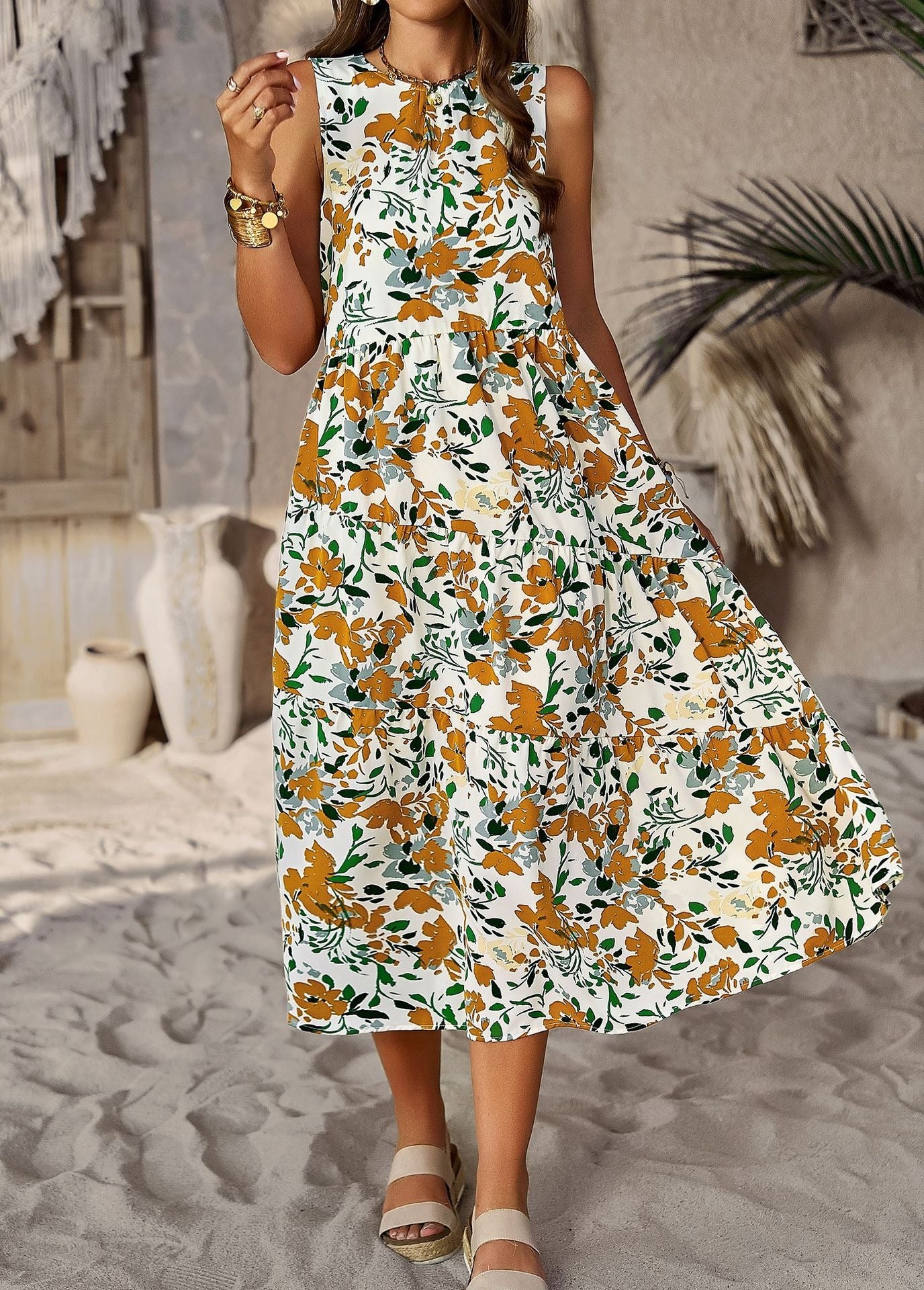 Fashion Dress Spring/Summer Hanging Neck Loose Vacation Dress Children