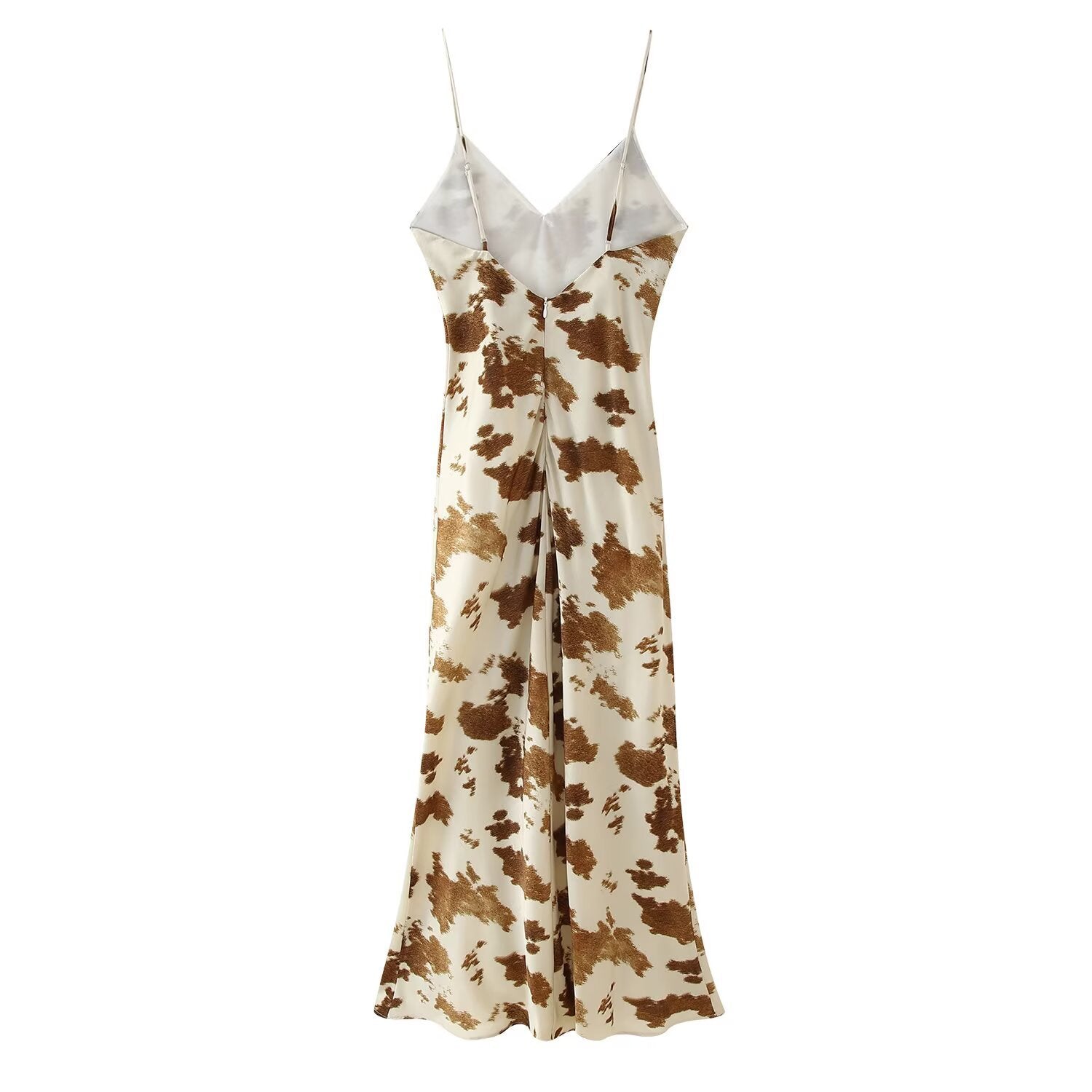 Summer new women's printed pullover V-neck camisole MIDI dress