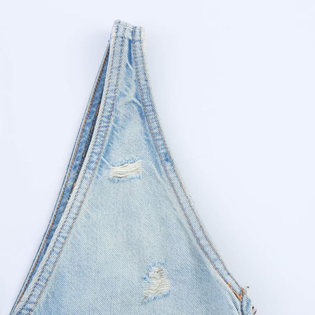 Summer new style with perforated decorative denim dress