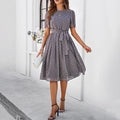 Women's spring and summer temperament casual polka dot printed dress