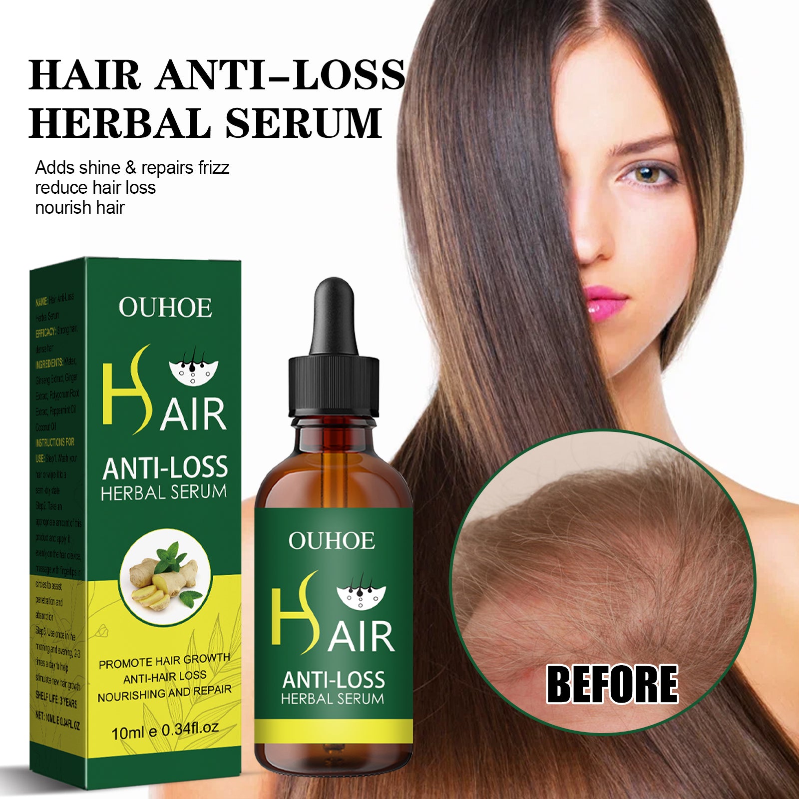 Dense Hair Essential Oil, Smooth Hair Repair Hair Root Thickening And Strengthening Hair Essence