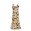 Summer new women's printed pullover V-neck camisole MIDI dress