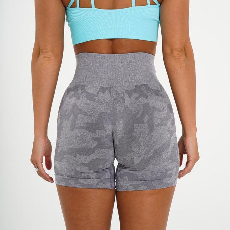 Camo Jacquard Fitness Shorts Camo Yoga Shorts Seamless Camo Shorts