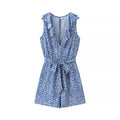 Women's Fashion Sleeveless Printed Jumpsuit Shorts