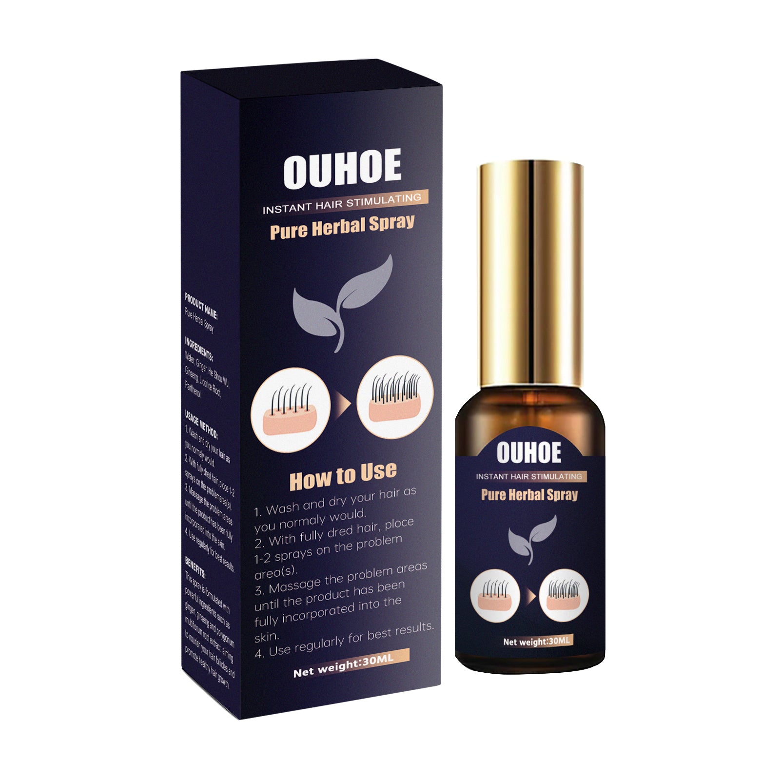 Hair Dense Herbal Spray, Nourishes Hair Prevents Hair Loss Strengthens And Thickens Hair Spray