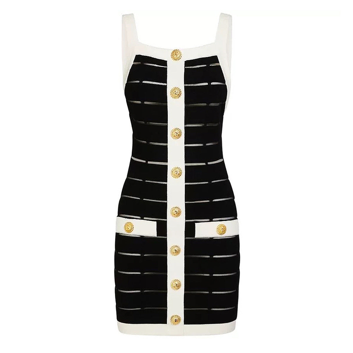 Summer New Fashionable Knitted Sleeveless Tank Top Strap Dress for socialites