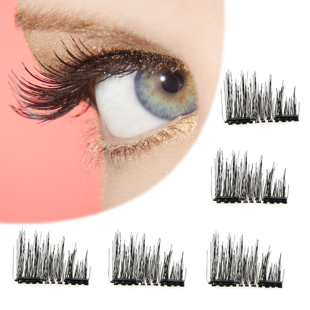 Trucco Ciglia Magnetica Magnetica Invisibile Ciglia make up 3D Visone Ciglia Finte Con Magnete Pinzetta Ciglia di Spessore Striscia Completa