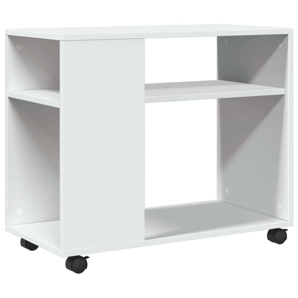Side Table with Wheels 70x Wood Material   Side Table