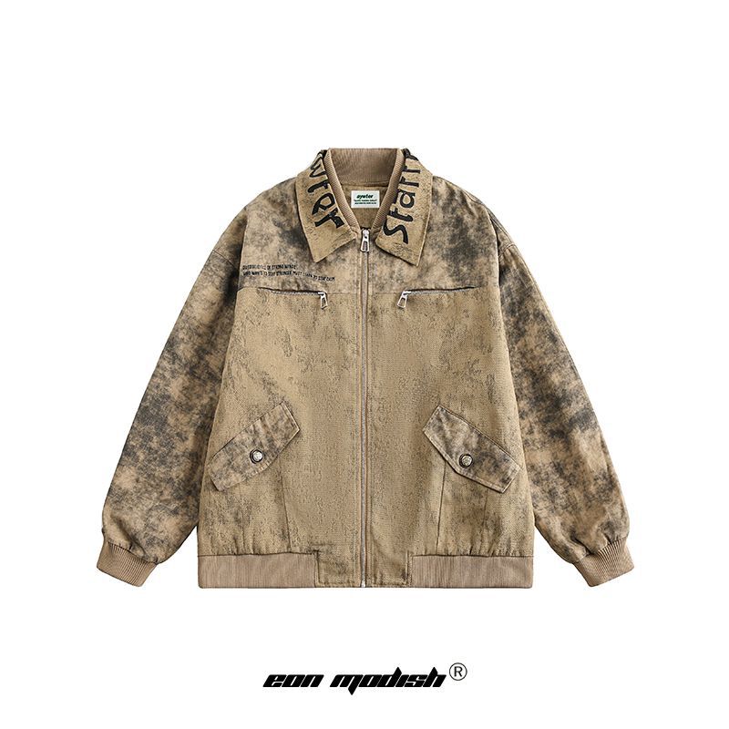 Street Style Faded Collar Work Jacket