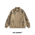 Street Style Faded Collar Work Jacket