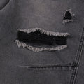 Washed ripped denim shorts