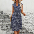 European and American summer women's sleeveless leopard print dress