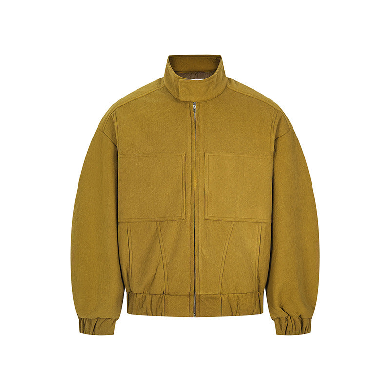 Short Outerwear Baseball Collar Aviator Work Jacket
