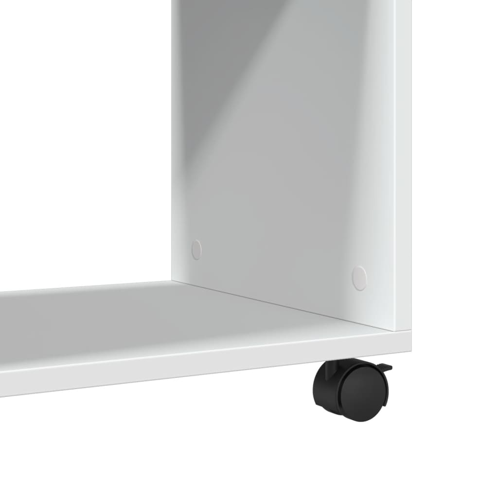 Side Table with Wheels 70x Wood Material   Side Table