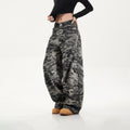 Retro multi pocket camouflage work pants for women