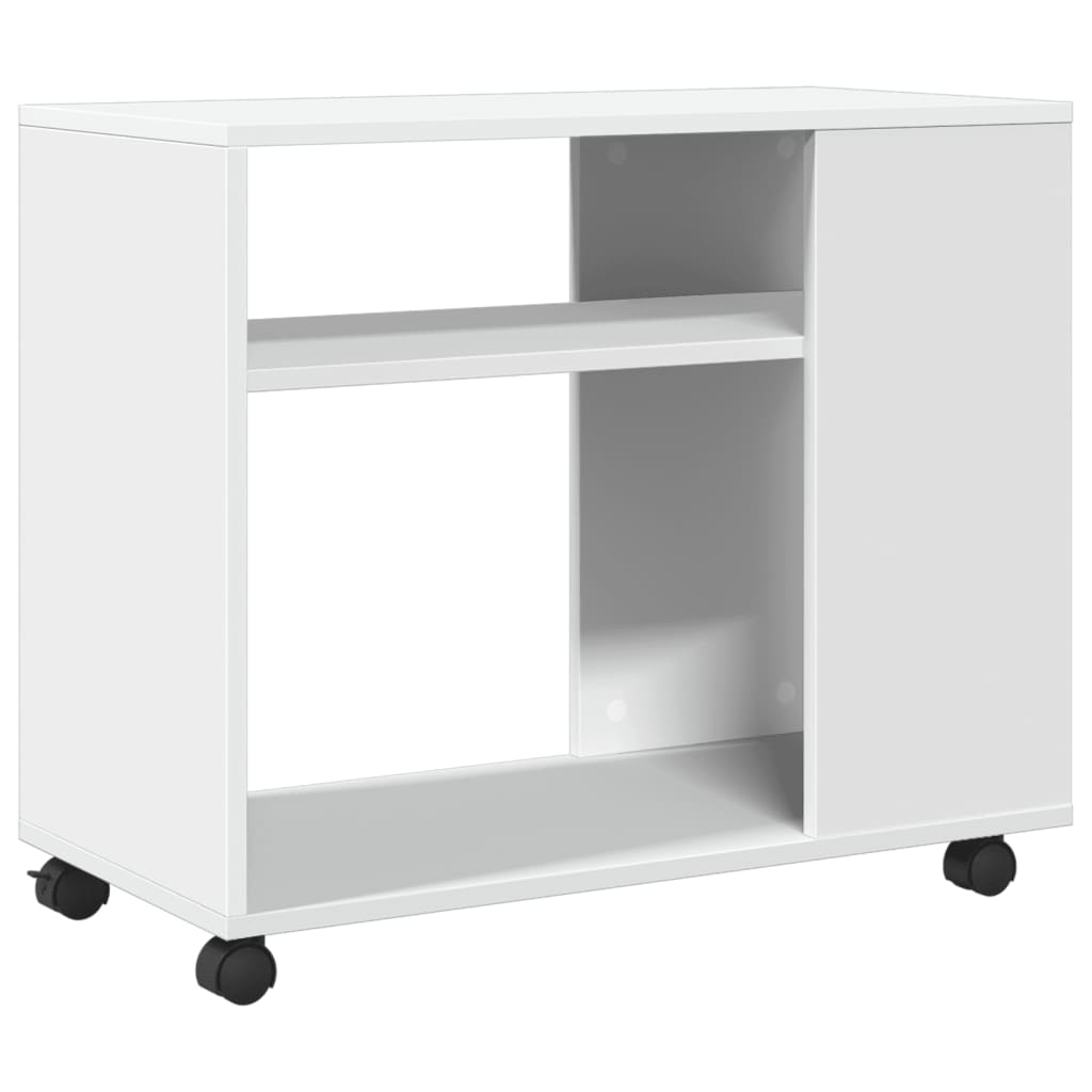 Side Table with Wheels 70x Wood Material   Side Table