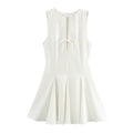 Wide bow decoration dress