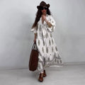 Summer printed long robe design dress
