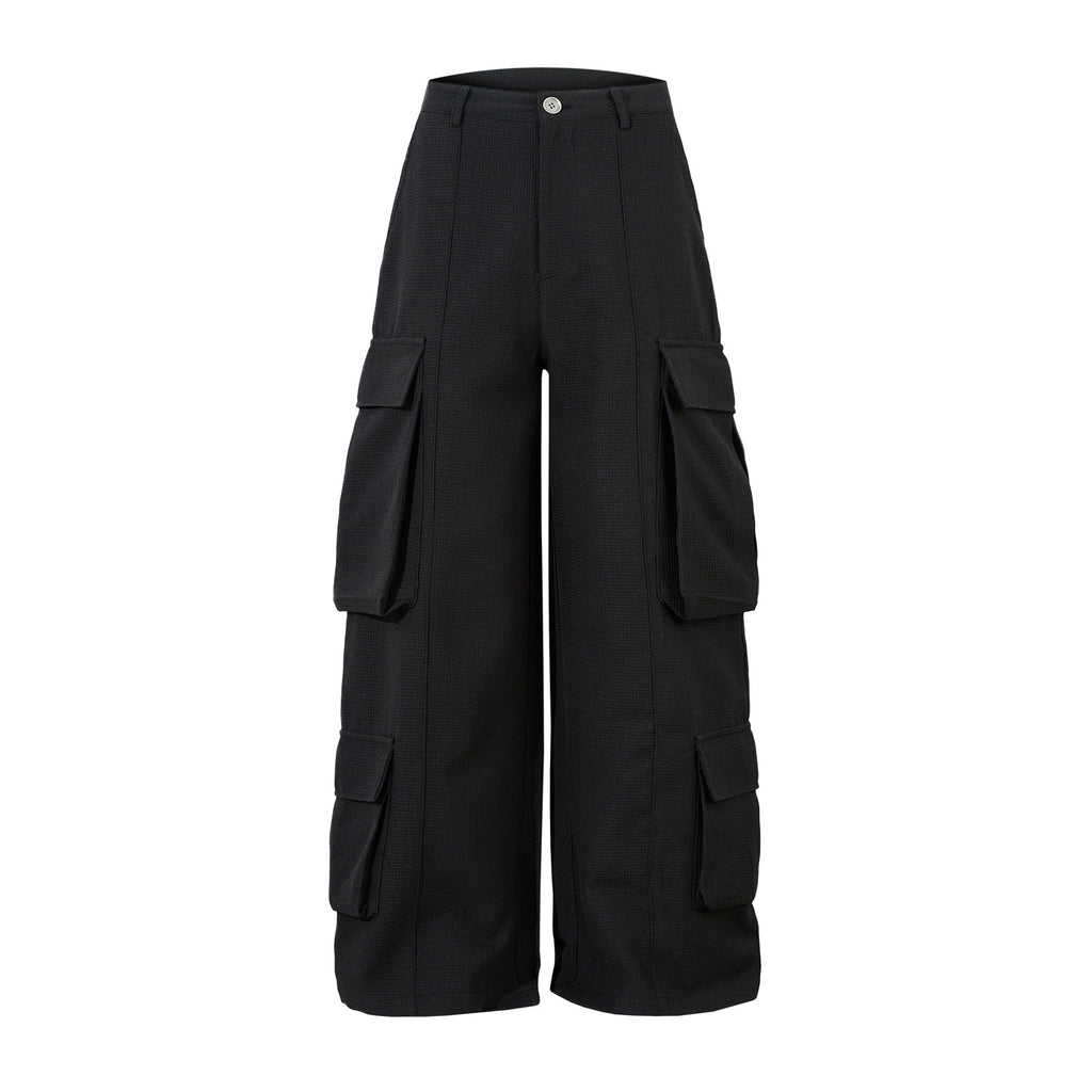 Multi pocket work pants with wide legs