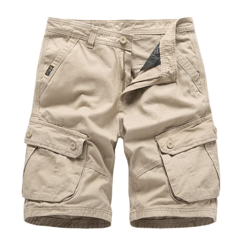 Men's loose overalls shorts large size multi-pocket shorts