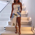 Women's Printed Halter Top + Shorts Two-Piece Set