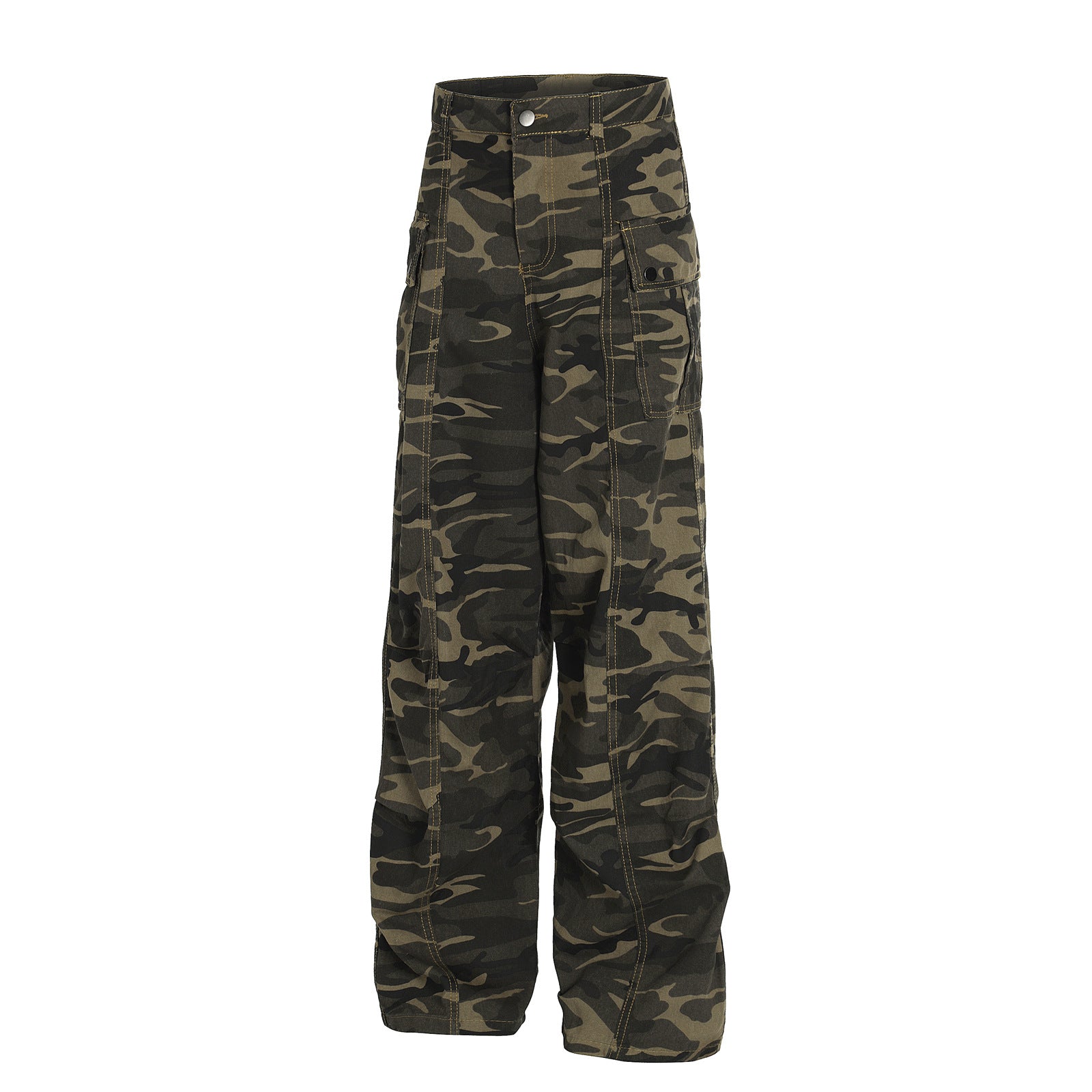 Camouflage straight leg work pants