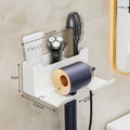 Wall-Mounted Hair Dryer Bracket Shelves Hand-Free Hair Dryer Hangers Bathroom Storage Rack
