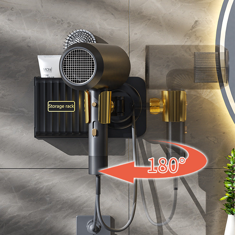 Lazy Hair Dryer Bracket Hands-Free Hair Dryer Multifunctional Shelf Wall-Mounted Without Punching Holes