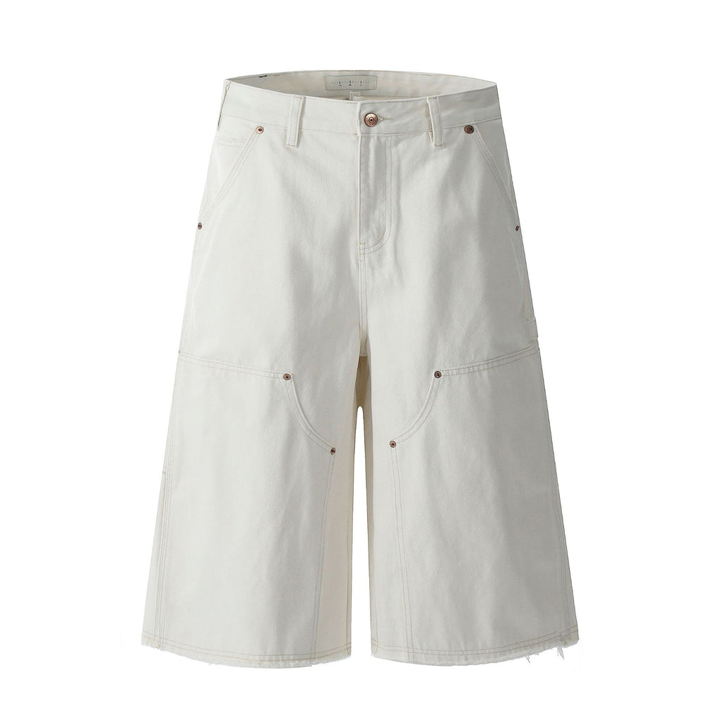Loose Casual Retro Rivet Carpenter A-line Work Shorts