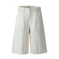 Loose Casual Retro Rivet Carpenter A-line Work Shorts