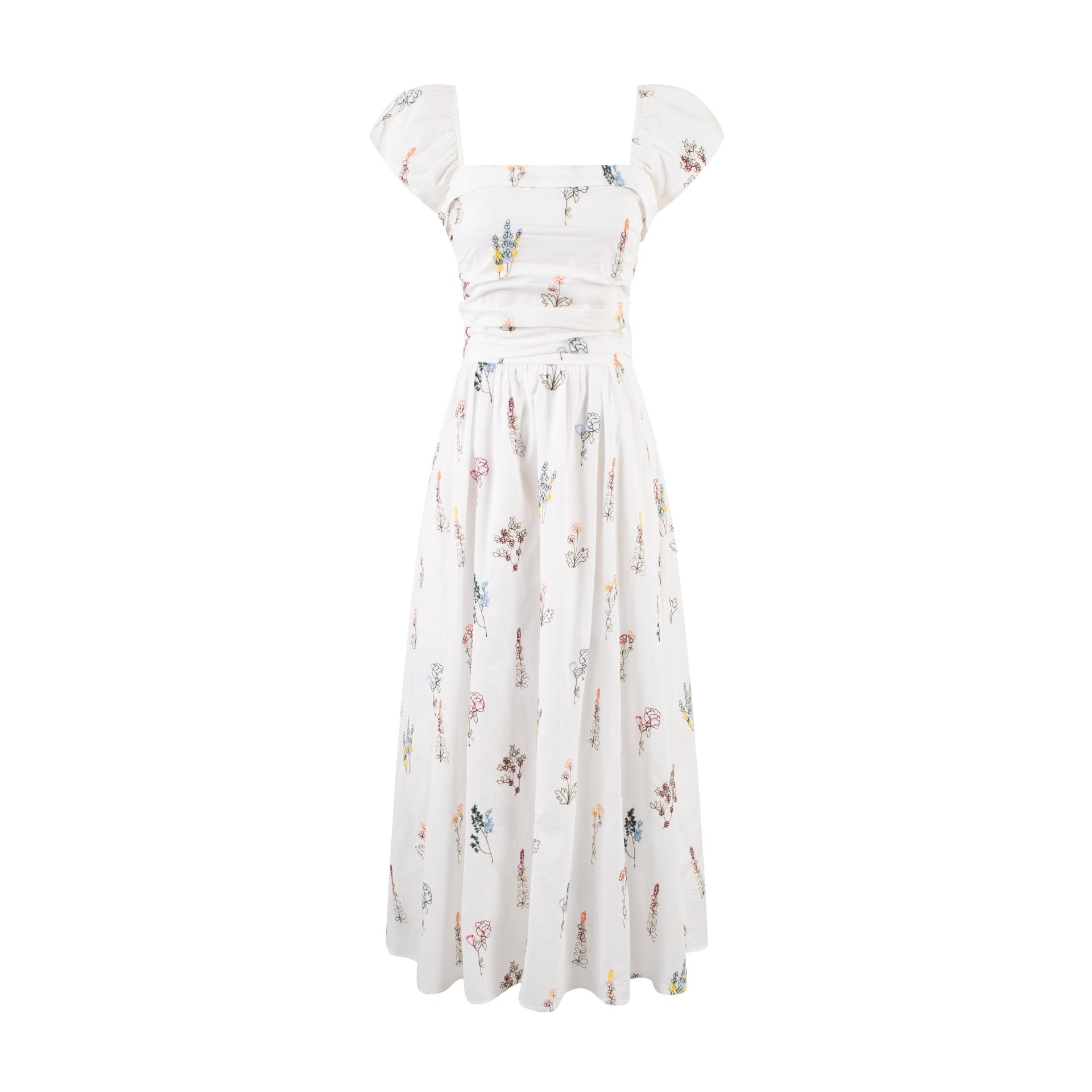 Floral Dress Women Summer Waist-Cinching Backless Long Dress