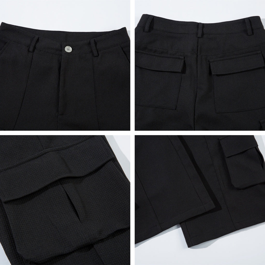Multi pocket work pants with wide legs