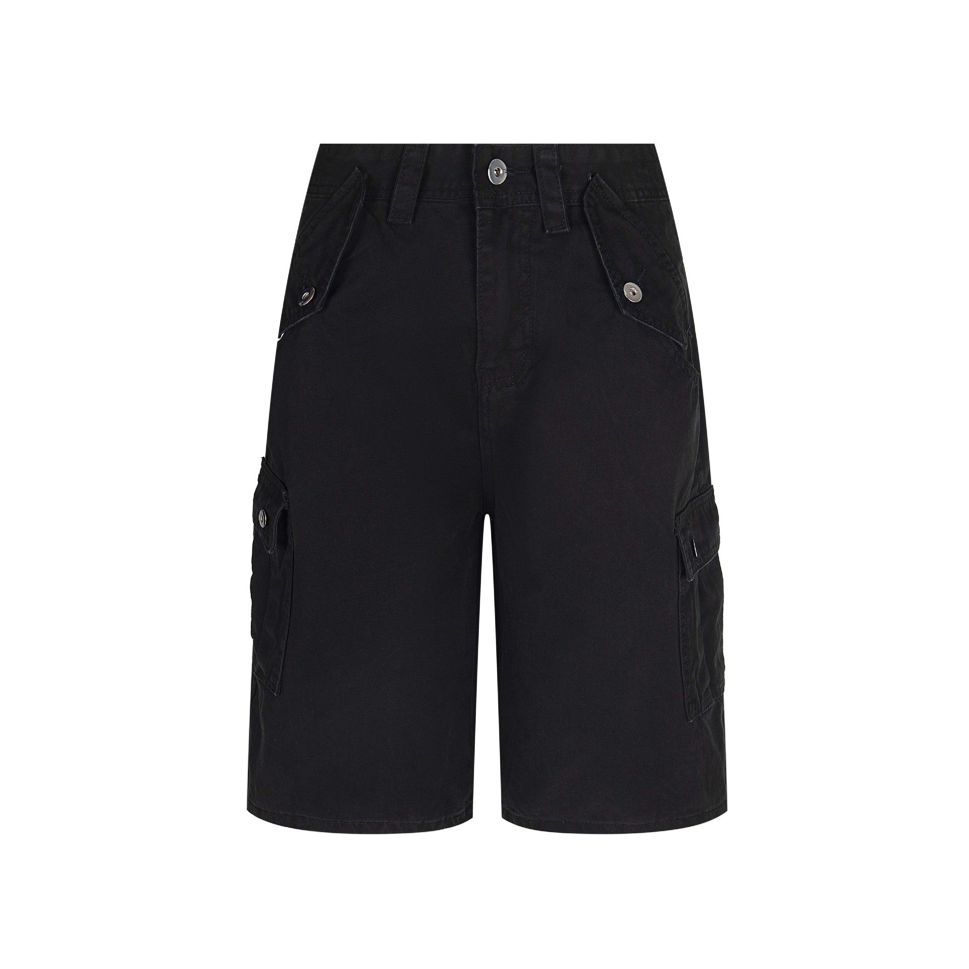 Retro Washed Vintage Multi-Pocket Denim Work Shorts Unisex Loose Wide-Leg Three-Quarter Pants