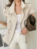 Pocket jacket work clothes vest and jacket for women