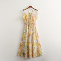 Spring And Summer New Women's Fashion Casual Chiffon Printed Suspender Dress