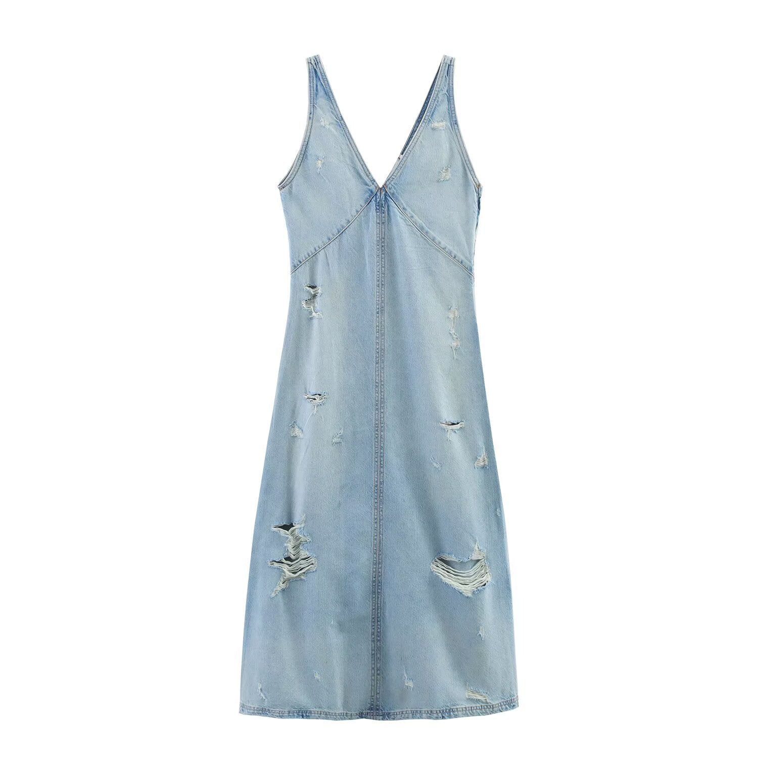 Summer new style with perforated decorative denim dress