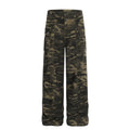 Camouflage straight leg work pants