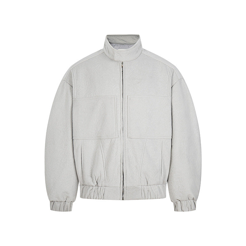 Short Outerwear Baseball Collar Aviator Work Jacket