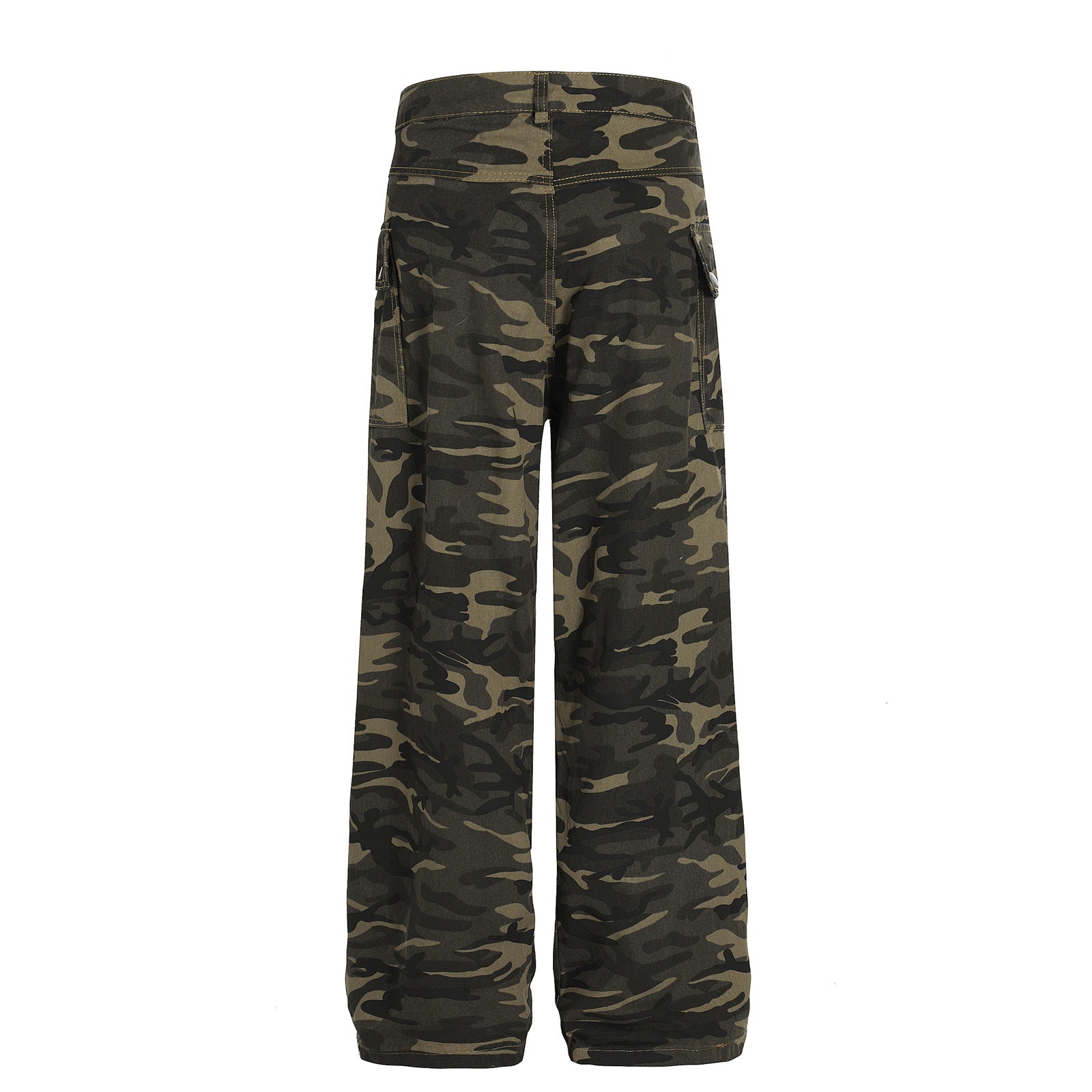 Camouflage straight leg work pants